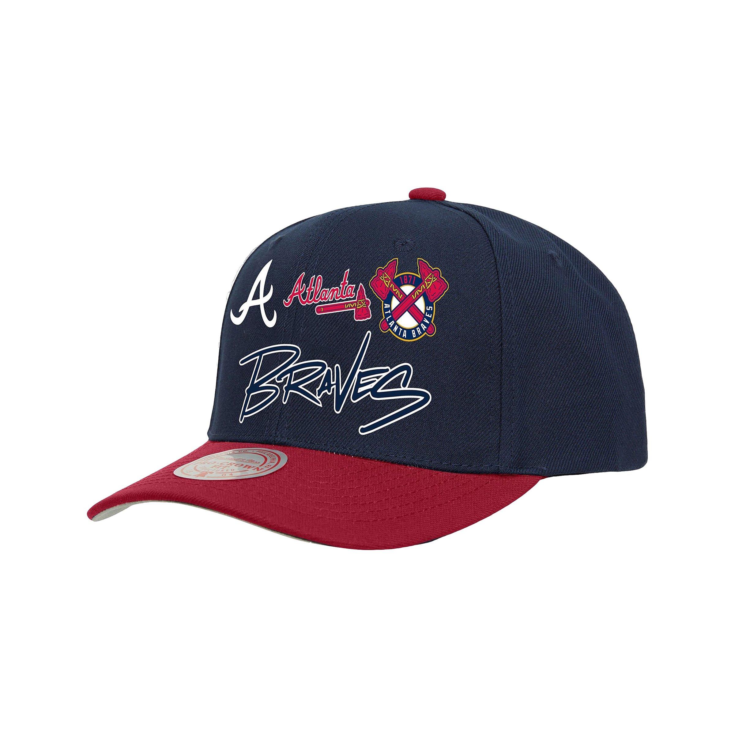 Mitchell & Ness Atlanta Braves MLB Script Pro Snapback-Navy/Red